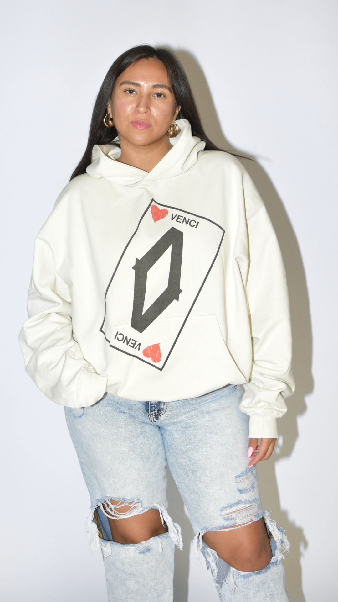 OVERSIZED LOGO CARD HOODIE